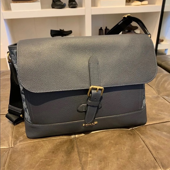 NWT Coach Hudson Messenger In Signature Chambray c8181 - Picture 6 of 12